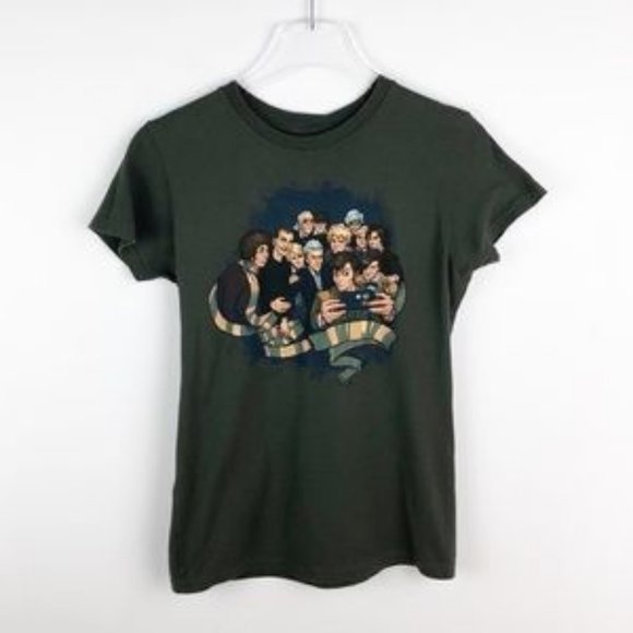 Teefury Tops - Teefury Dr. Who Short Sleeve Tee Graphic 12 Doctors Taking Selfie Size Large